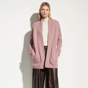 NWT VINCE Cashmere Open Cardigan in Heather Mauve